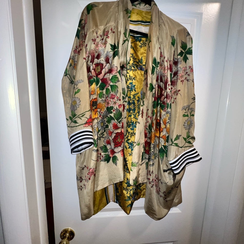 Johnny Was Faiza Reversible Floral Silk Kimono